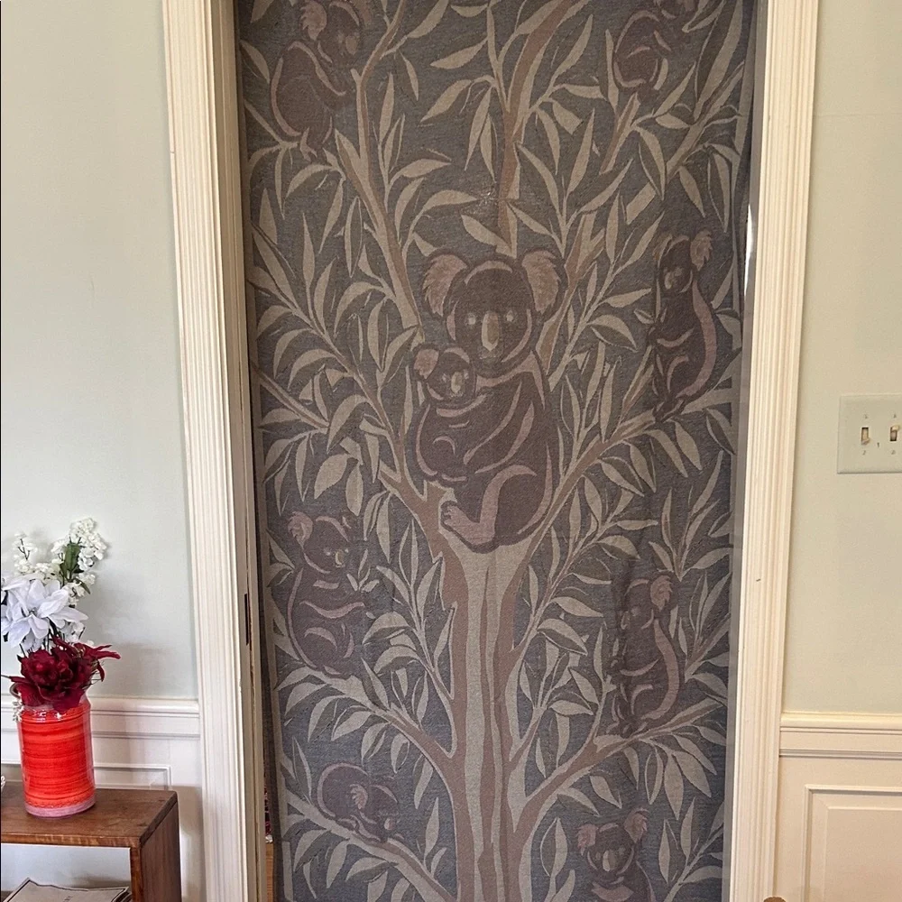 Koalas in Gum Tree Queen + Joey Loom Weave Organic Cotton 84” 2 Side Khaki